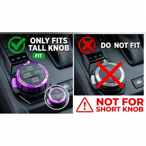 Image of for Toyota Tacoma 2024-2026 & 4Runner 2025-2026, 14-Inch Screen Aluminum Alloy Knob Cover Trim - Fits Push Start, AC, Volume & 4WD Gear Switch (Purple, 6-Piece Set)
