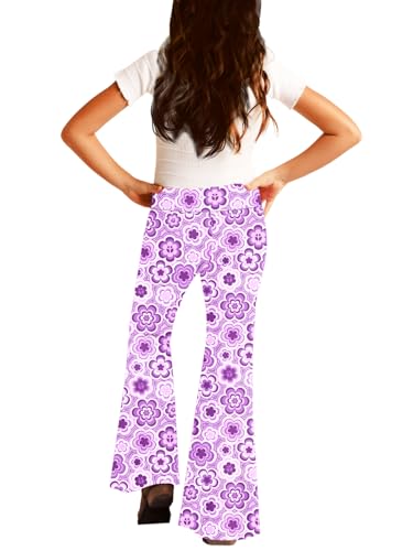 Image of Deerose Girls Halloween Hippie Bell Bottom Pants High Waist Flare Pants 5-14 Years