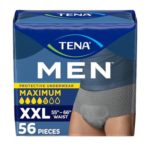 Tena Men Maximum Incontinence Underwear Grey XXL 55-66in 56 ct