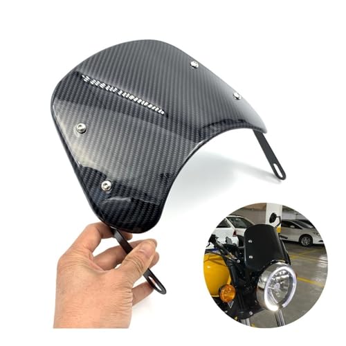 Vent pare-brise moto carbone déflecteur vent avec lentille