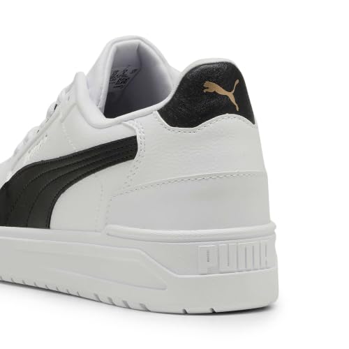 PUMA Shuffle Downtown Sneaker, Unisex, Weiß/Schwarz/Gold, 13 UK – Ansicht 2