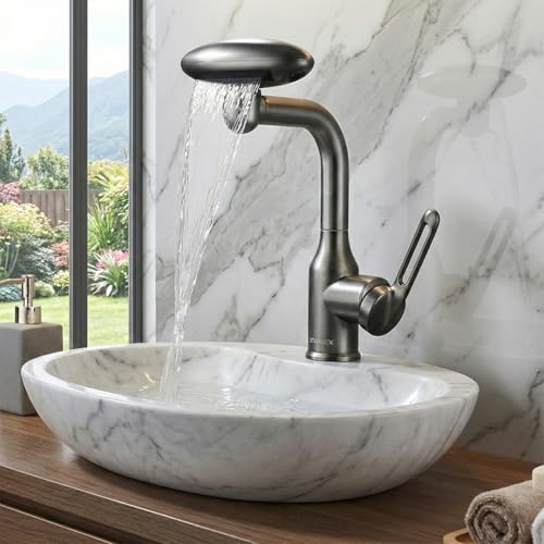 Image of EVANEX Kitchen Faucet | 304 Stainless Steel Pull Out Kitchen Faucet | Kitchen Tap | 360 Degree Rotating Tap for Sink Water Saving Aerated Flow | Deck Mounted Kitchen Sink Tap