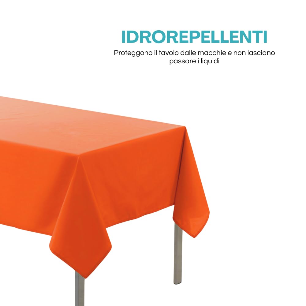 Palucart 100 Tovaglie in tnt, misura 100x100 cm, tovagliette coprimacchia tessuto non tessuto (Arancione) - F