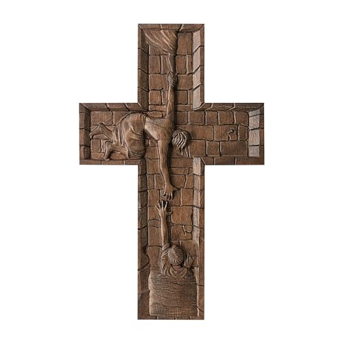 Cruz de pared BGCOPPER con acabado artesanal en bronce