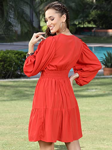 Image of SERA Women's Polyester Fit and Flare Standard Length Dress