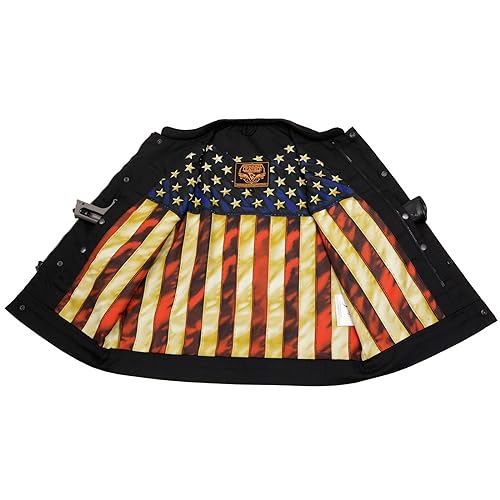 Image of Milwaukee Leather Men's Classic Club Style Premium Denim Motorcycle Biker Vests MDM