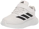 adidas Duramo SL Elastic Lace Sneaker, White/Core Black/Grey, 4 US Unisex Big Kid