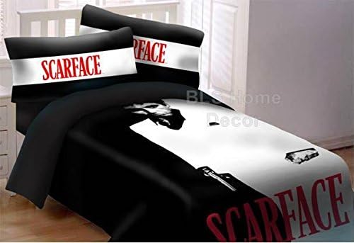 BLS Home Decor Scarface (Tony Montana) 7 Piece Queen Size Luxury Comforter with Matching Pillow Shams - W/Bed Sheets