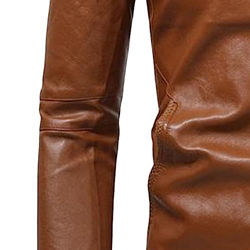 Chaqueta de cuero slim fit para hombre miniatura 5