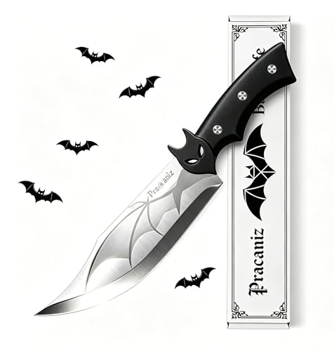 Pracaniz Bat Kitchen Knife Gothic Halloween Design Stainless Steel Blade