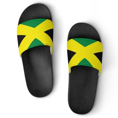 Jamaican Flag Pattern PVC Home Slippers Non-Slip Shower Sandals Summer Indoor Outdoor Beach for Men And Women