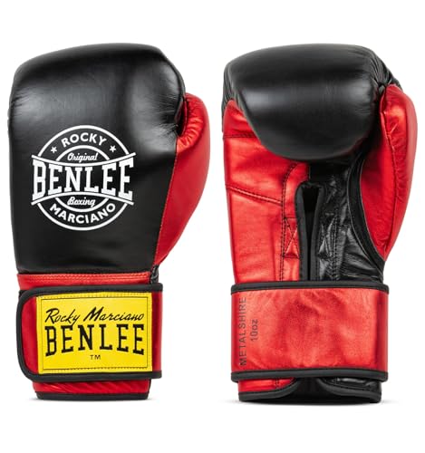 Guantes de boxeo Benlee Metalshire de cuero genuino para entrenamientos intensos