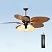 Produktbild Ceiling fan 52 Zoll Bronze Retro Kronleuchter Deckenventilator, Fernbedienung/Illuminator/Timer, E27 Glühbirne, Wendemotor