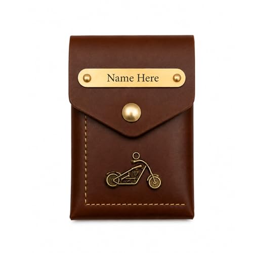 Image of Genuine Leather Vertical Slim Wallet for Men | Pull-String Quick Card Access | RFID Blocking Minimalist Wallet | Compact Front Pocket Wallet with Button Lock (Customized Wallet)