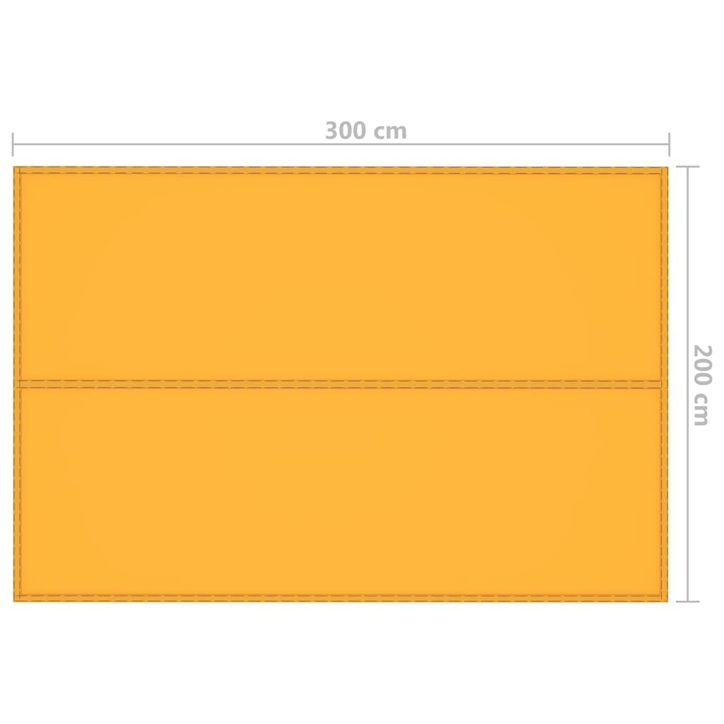 Outdoor Camping Tarp Sonnensegel Zeltplane Gelb 3x2 m mit Zubehör