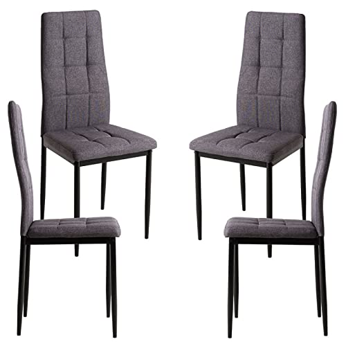 Regalos Miguel - Packs Sillas Comedor - Pack 4 Sillas LAN Tela - Envío Desde España
