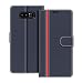 Produktbild COODIO Handyhülle für Samsung Galaxy Note 8 Handy Hülle, Samsung Galaxy Note 8 Hülle Leder Handytasche für Samsung Galaxy Note 8 Klapphülle Tasche, Dunkel Blau/Rot