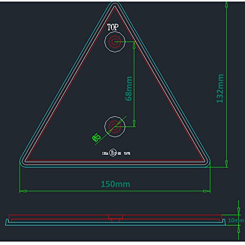 DARKGUARD 2xAnhänger Reflektor Dreiecke Rot Anschrauben 150x10x132mm geprüft,Dreieck Anhänger Katzenauge Rückstrahler Hintere Reflektoren für Anhänger Traktor Wohnwagen (Dreiecke-Anschrauben-2pcs)