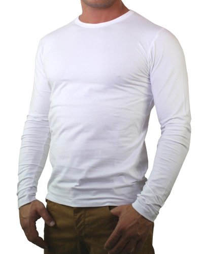 Jack & Jones Homme Basic O-Neck Tee L/S Noos Shirt, Blanc (Optical White), L EU