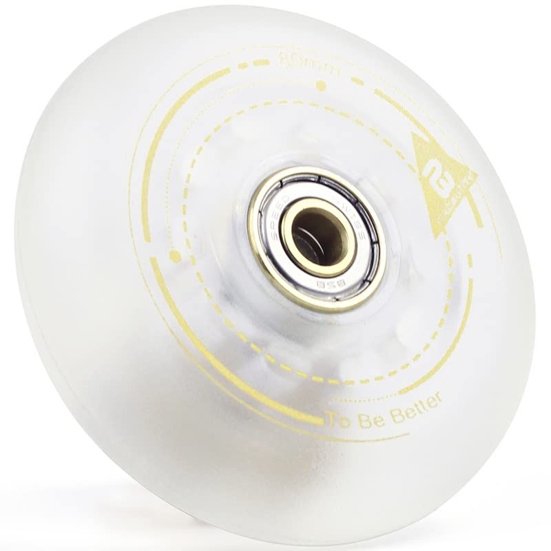 Lumineux Skateboard Roues 8 pièces Roue de Patin à roulettes Roue en Ligne Anti-Friction 90A Roue de freinage matériau Transparent