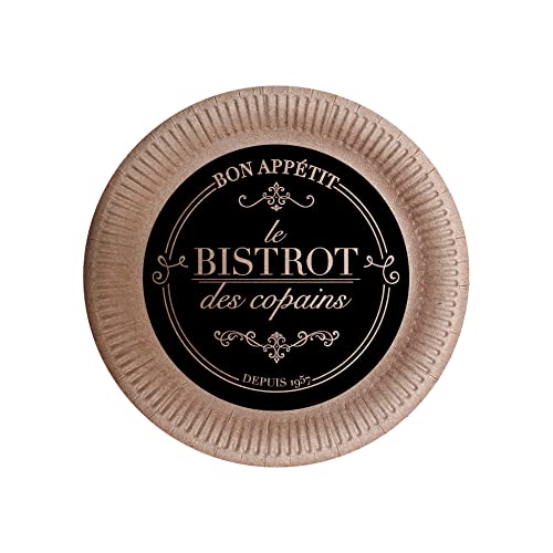 1001kdo 10 assiettes en kraft 18 cm Bistrot parisien