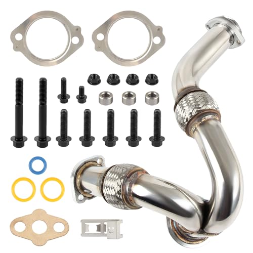 Image of DOCAS Turbocharger Y-Pipe Up Pipe Kit With Gasket Replacement For Ford Powerstroke 6.0L Diesel 2003-2007 Replaces# 5C3Z6K854CA 679-011 679-012