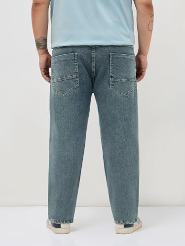 Image of Urbano Plus Men's Regular Fit Heavy Washed Denim Jeans Stretchable