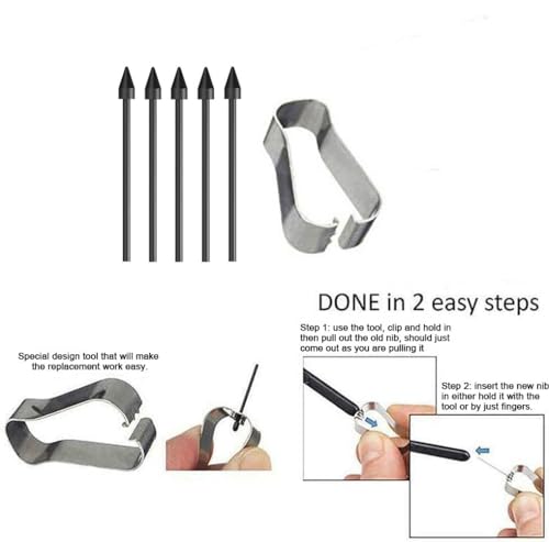 Image of 5 PCS Galaxy Tab S10 S Pen Soft Tips /Nibs Compatible with Galaxy Tab S10 / S10 Plus /Tab S10 Ultra S Pen Replacement Tips /Nibs with Tools (S10 /S10+ /S10 Ultra Black*5)