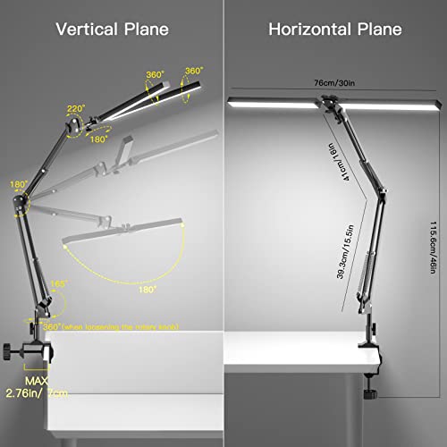 CHICLEW-Lampada-da-Scrivania-con-Morsetto-24W-Lampada-da-Tavolo-Led-a-doppia-testa-con-braccio-oscillante-Luce-Scrivania-a-3-Colori-Dimmerabile-Luce-di-Lettura-per-Studio-e-Lavoro