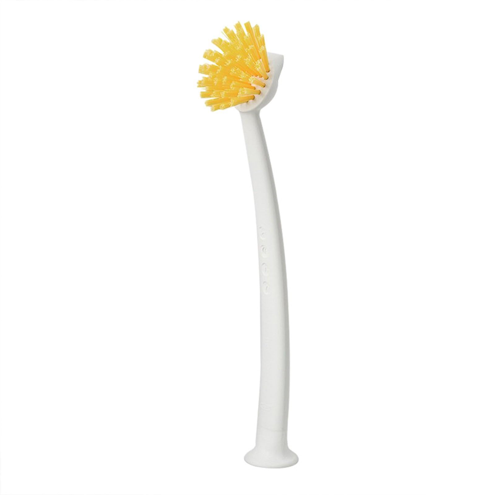2/1Pack Multifunction Scrub Dish Brushes, Long Handle, Suction Cup, Space Saving (White-1Pack)