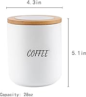 Vista 2 de Sello de almacenamiento de alimentos de cerámica de color puro Pot Spice Jar Sugar Bowl con tapa de bambú - Azúcar-Negro