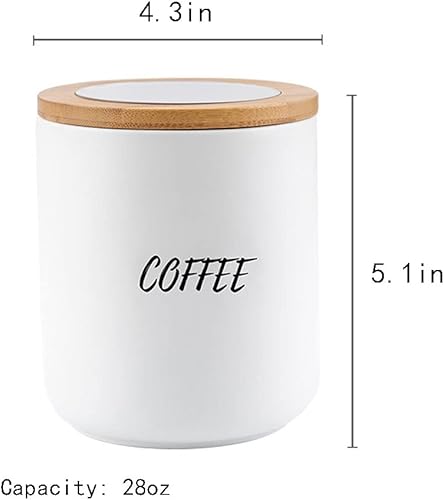 Miniatura 2 de Sello de almacenamiento de alimentos de cerámica de color puro Pot Spice Jar Sugar Bowl con tapa de bambú-café-negro