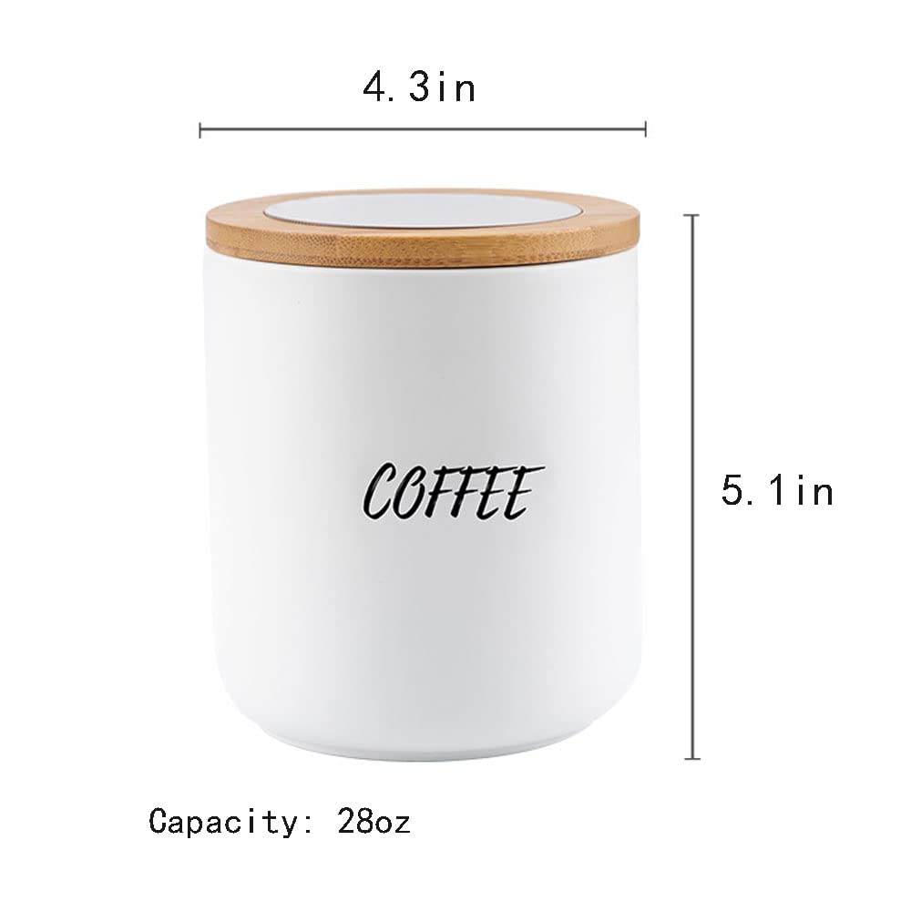 RockTrend Pure Color Ceramic Food Storage Seal Pot Spice Jar Sugar Bowl with Bamboo Lid-Sugar-Black