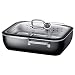 Produktbild Silit ecompact Dampfgarer, Bräter Induktion 35,6 x 33,3 x 18 cm, 6,7l, Bräter mit Glasdeckel, Garblech, Garthermometer, Silargan Funktionskeramik, Schmortopf schwarz