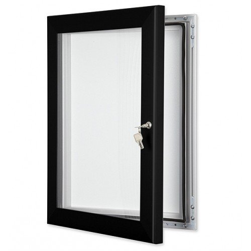 Black Poster Case Notice Boards with Magnetic Back Panel - A4