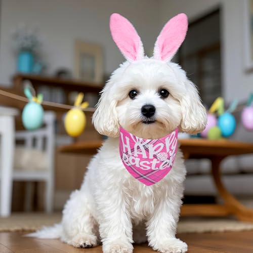 Disfraz de conejo para perros con banda y orejas rosas miniatura 5