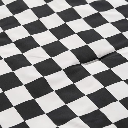 Image of Juicy Couture Reversible Checkerboard Comforter Set 6-Piece Full /Queen Set, Black /White