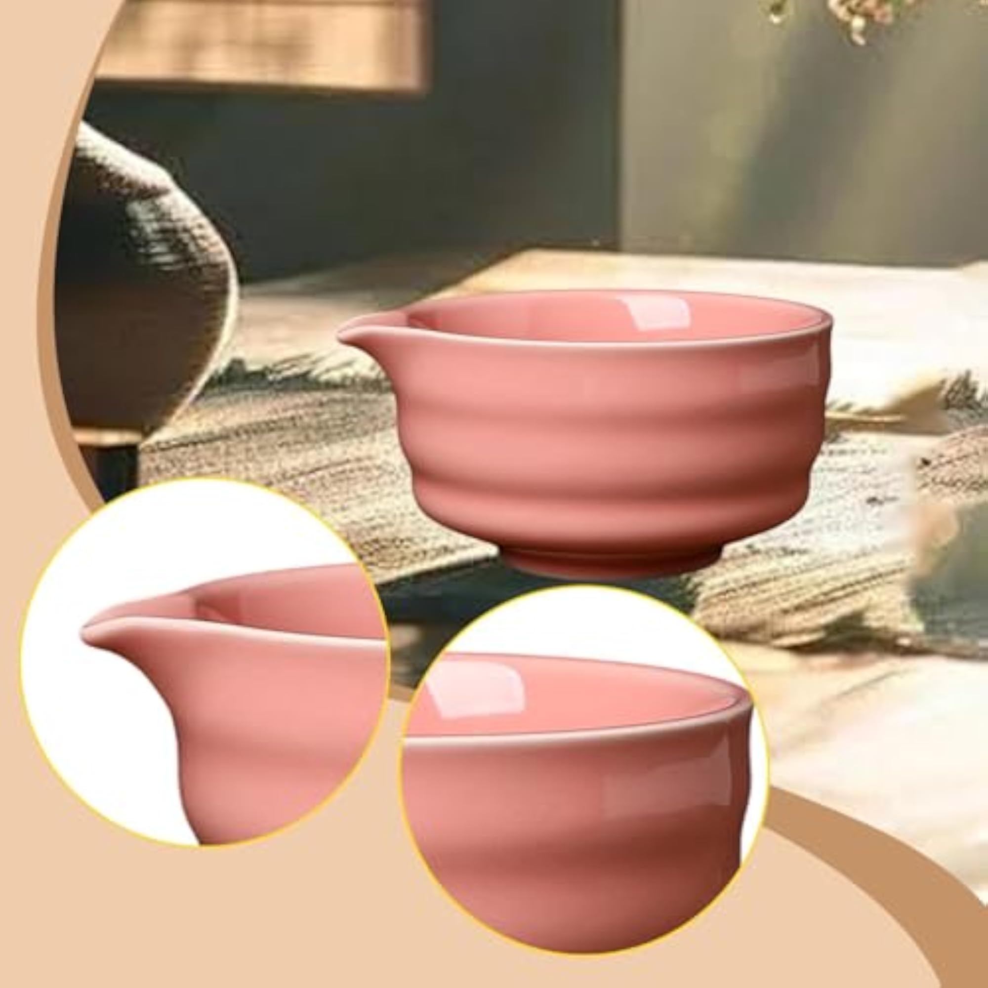 Ceramic Matcha Bowl 500ml for Family Friends Style D