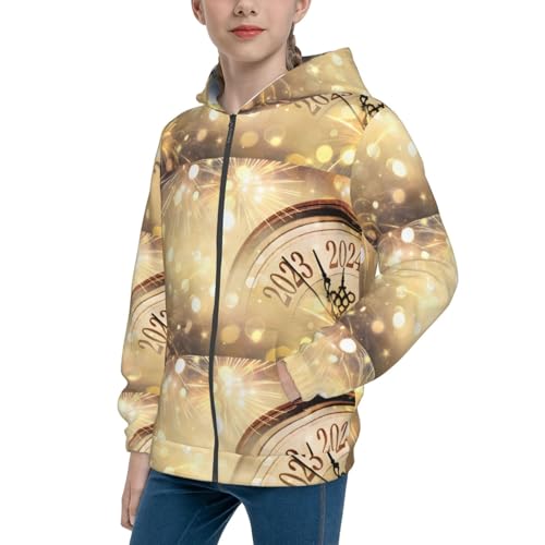 Countdown to 2025 Kids Pullover Hoodies Boys Zip Up Sweatshirts Girls Athletic Clothes with Pocket