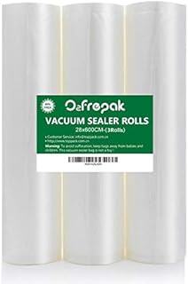 Premium!3 rolki 28 x 600 cm teksturowane próżniowe uszczelnienie żywności wytłaczane torby rolki, bez BPA do przechowywania zamrażarka torba na rolkę oszczędzająca żywność do wekowania żywności Sous Vide z 18 metrów łącznie