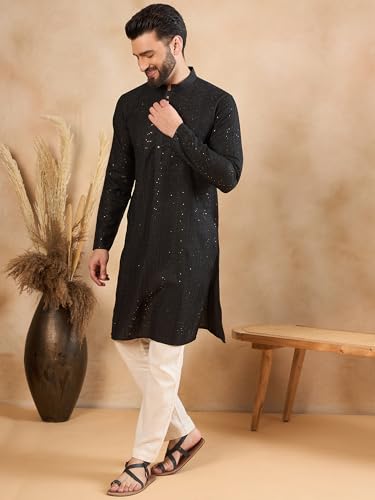 Image of Amazon Brand - Tavasya Men Linen Traditonal Regular Kurta