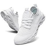  GHFKKB Damen Schuhe Turnschuhe Sportschuhe Sneaker Weiss Outdoor Leichtgewichts Laufschuhe Fitness Atmungsaktiv Sommerschuhe Wanderschuhe Gym Walking Running Tennis Shoes 36