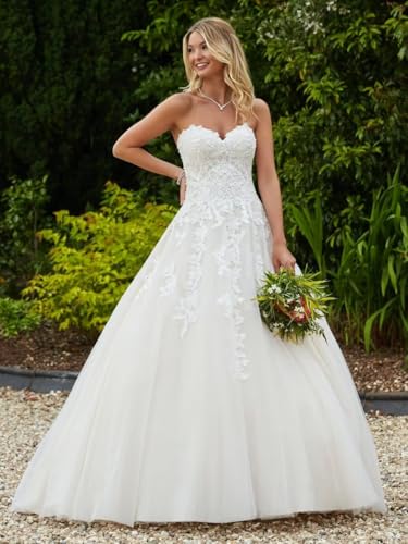 Lace Tulle Wedding Dresses for Bride 2025 Boho A-Line Bridal Dresses for Women Off Shoulder V Neck Wedding Gowns3