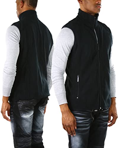 Image of ToBeInStyle Men's Zip Up Sleeveless High Collar Polar Fleece Vest