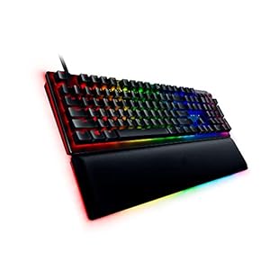 Razer Huntsman V2 Optical Gaming Keyboard: Linear Optical Switches – 8000Hz Polling Rate – Doubleshot PBT Keycaps – Dedicated Media Keys & Dial – Ergonomic Wrist Rest – Snap Tap