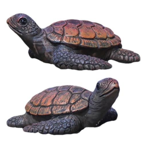 Lot de 2 statues de | Statue en boîte de Desiign Toscano | Ornement de statue de marine | Sculptures de marine en résine d'extérieur pour jardin et aquarium