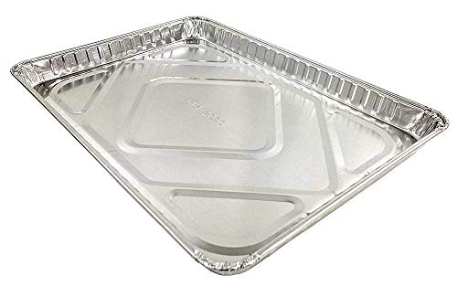 Half-12-Size-Sheet-Cake-Aluminum-Foil-Baking-Pan-wClear-Low-Dome-Lid-Pack-of-50-Sets