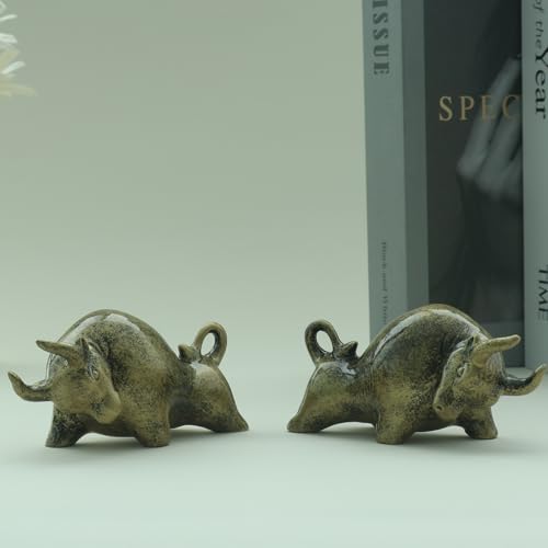 Figura Decorativa de Toro Wall Street de Resina