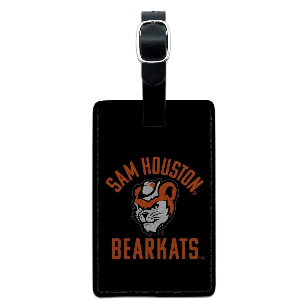 Sam Houston State University Bearkats Rectangle Leather Luggage Card ID Tag