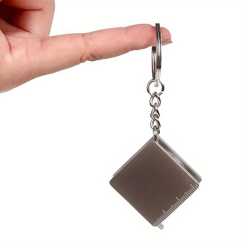 Regla Retráctil de Acero Inoxidable Llavero miniatura 6